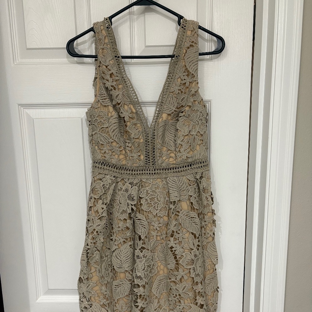 Beige lace dress